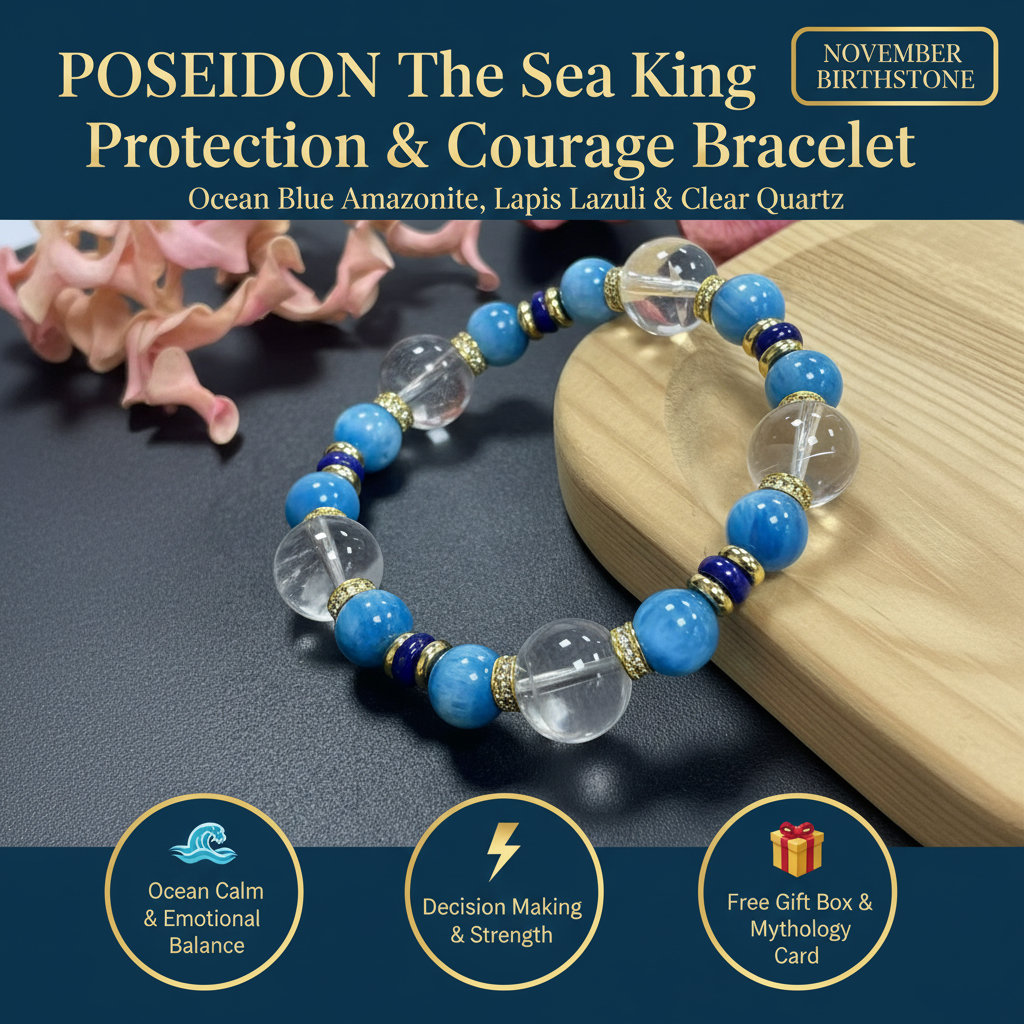 【11月守護神｜波塞頓 Poseidon】蔚藍海皇・定海安瀾手鍊